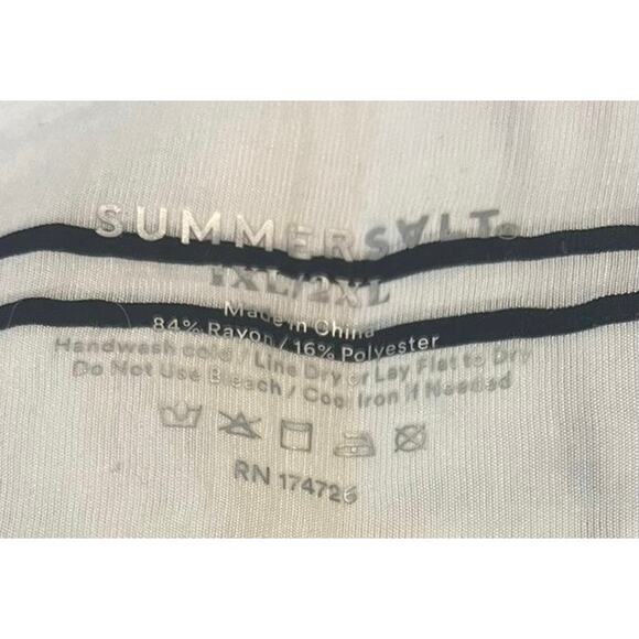 Summersalt Womens XL 1X 2X Easy Breezy Voile Sarong Cover White w/Black Stripes - Picture 8 of 8
